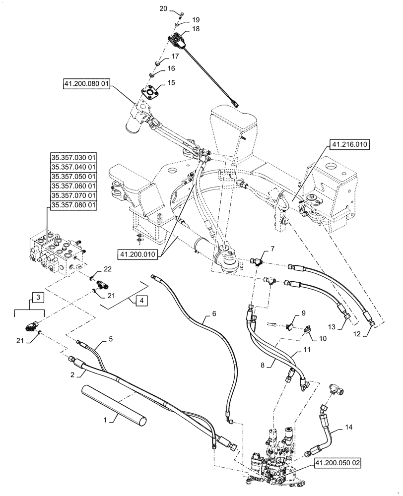 Схема запчастей Case 621G - (41.200.050[01]) - VAR - 482930 - STANDARD, STEERING - W/ JOYSTICK (41) - STEERING