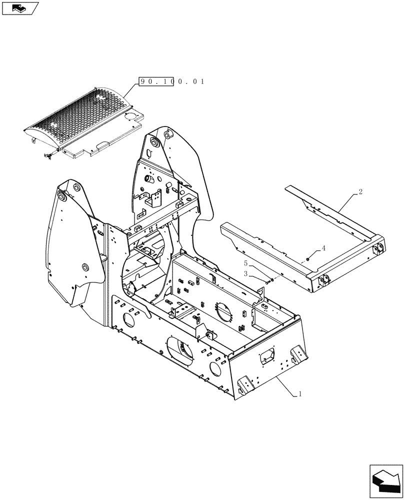 Схема запчастей Case SR150 - (90.100.AG) - CHASSIS HOODS AND COVERS (SR130,SR150) (90) - PLATFORM, CAB, BODYWORK AND DECALS