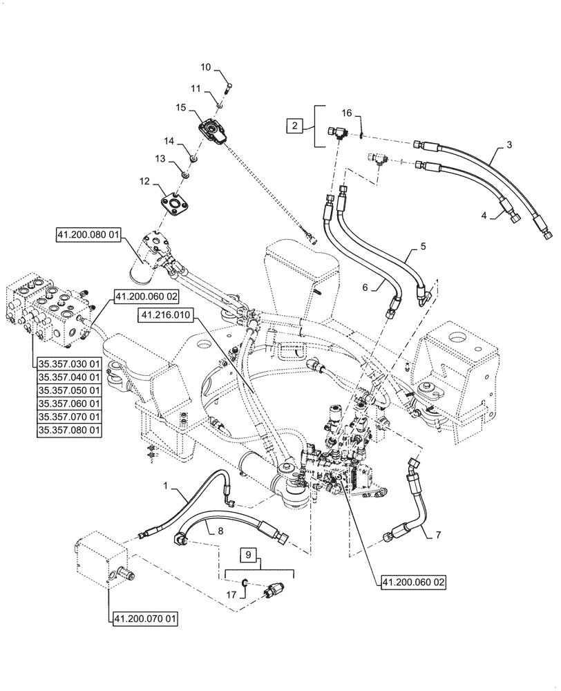 Схема запчастей Case 621G - (41.200.060[01]) - VAR - 482913 - STANDARD, STEERING - EH W/ JOYSTICK (41) - STEERING