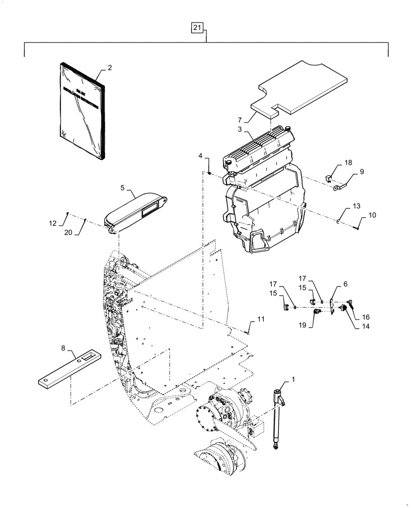 Схема запчастей Case TR320 - (88.050.01) - DIA KIT, HEATER, AIR CONDITIONER, COMPONENTS (88) - ACCESSORIES
