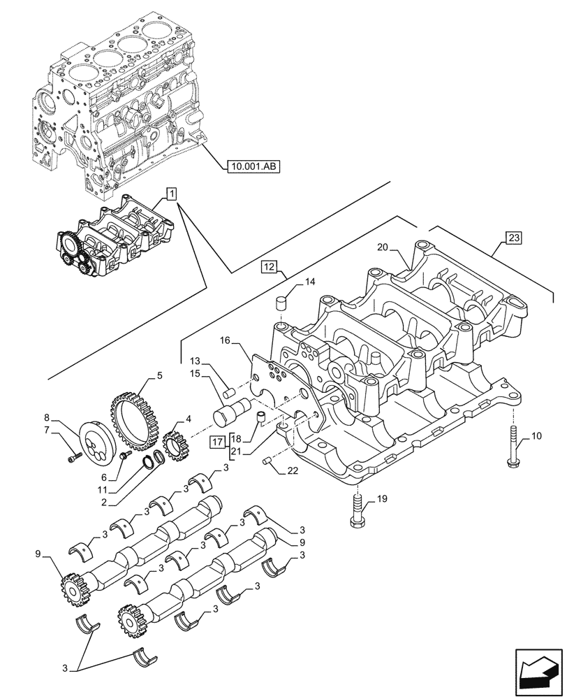 Схема запчастей Case F4HFE4135 B003 - (10.110.AC) - BALANCER (10) - ENGINE