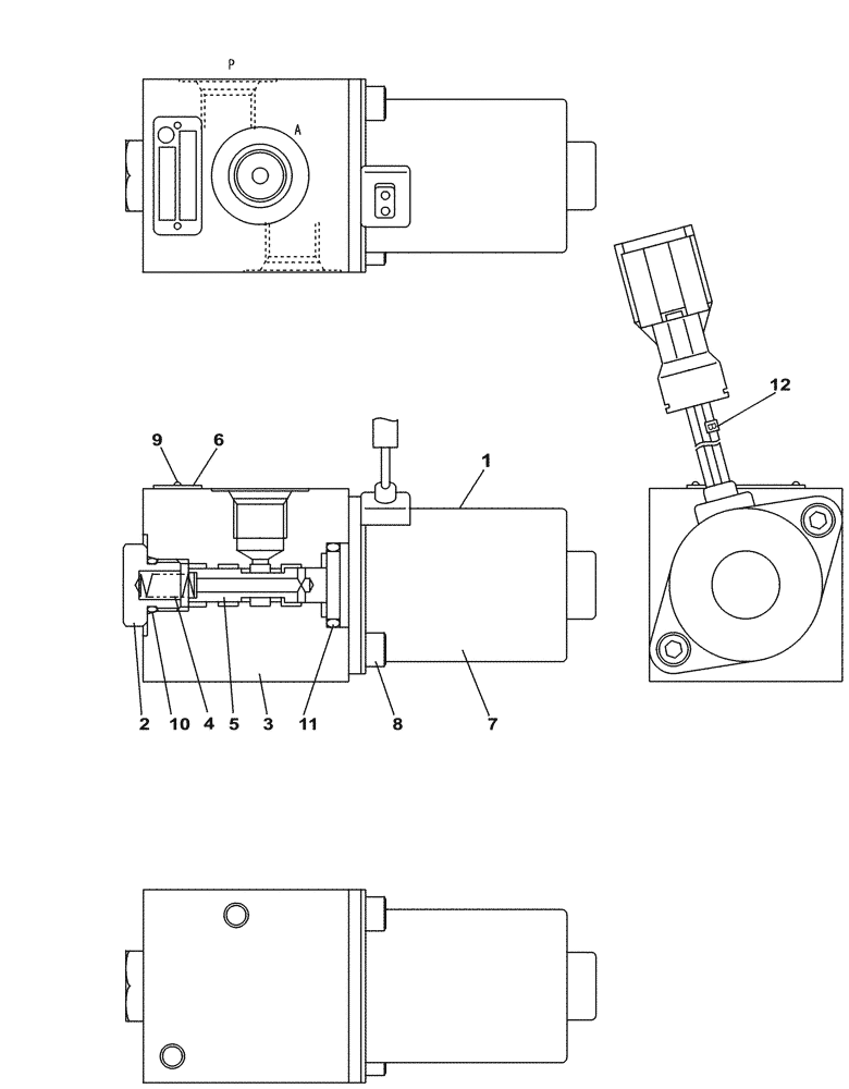 Схема запчастей Case CX350C - (08-008[02]) - HYDRAULIC CIRCUIT - VALVE SOLENOID (ANZ) (08) - HYDRAULICS