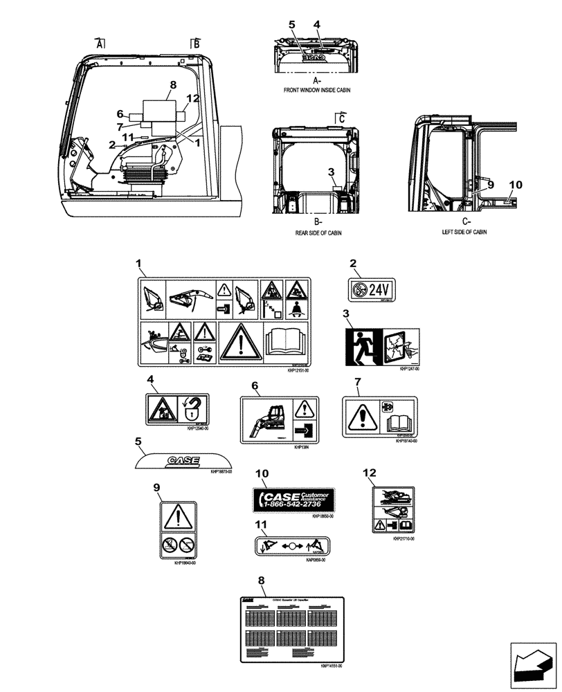 Схема запчастей Case CX130C - (90.108.AF[02]) - DECALS - NAMEPLATE (ANZ) (90) - PLATFORM, CAB, BODYWORK AND DECALS