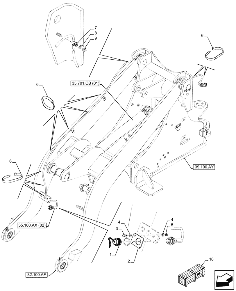 Схема запчастей Case 121F - (55.510.BM[02]) - VAR - 732005, 732006, 734588, 734651, 734652 - SOCKET (55) - ELECTRICAL SYSTEMS
