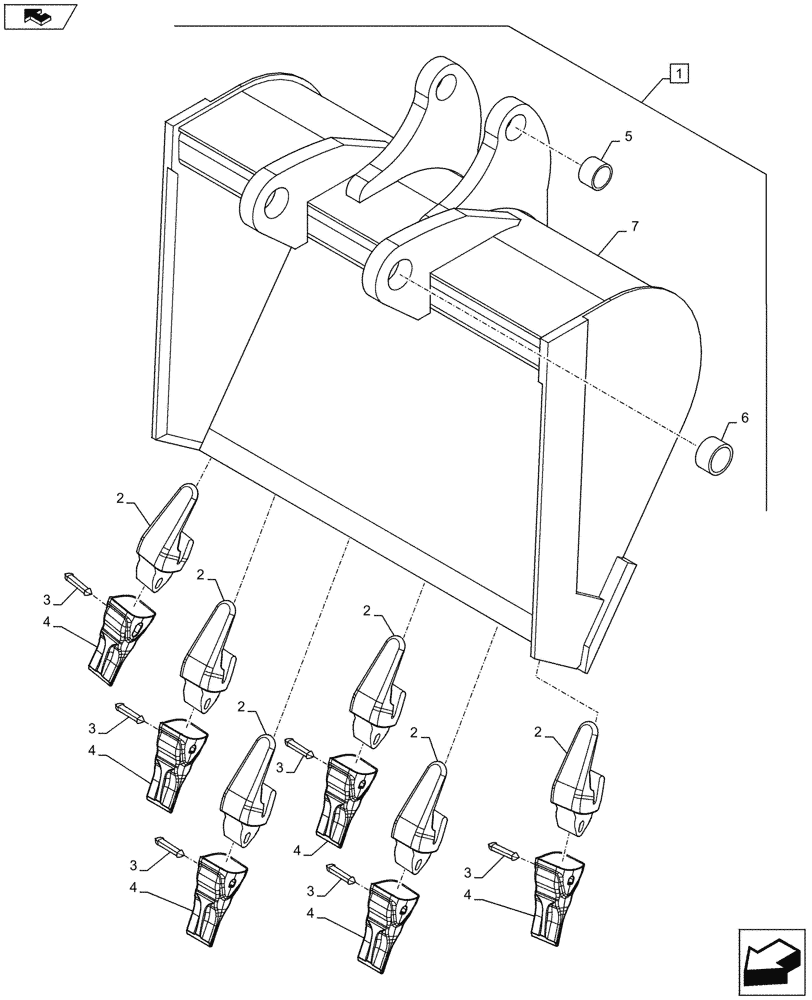 Схема запчастей Case 580SN - (88.084.17) - DIA KIT, CEMETERY BUCKET - 36IN/939MM (88) - ACCESSORIES