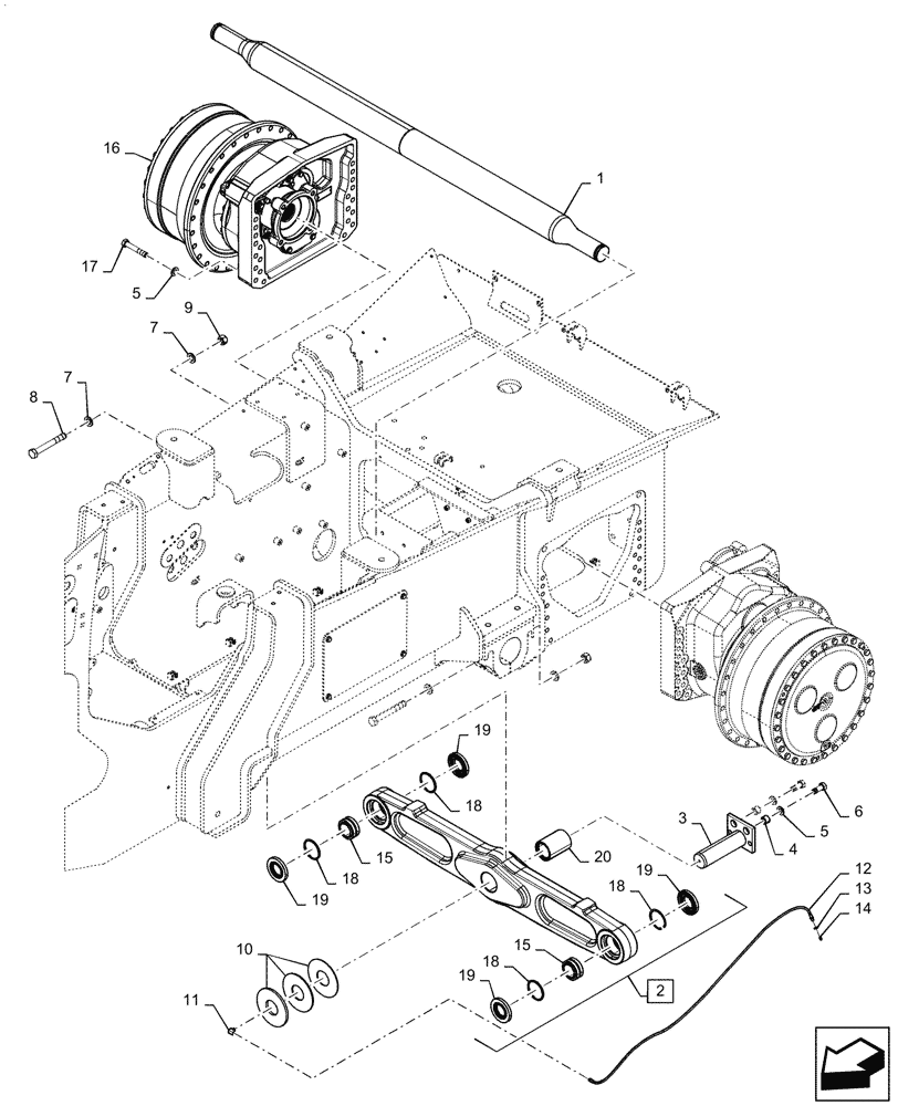 Схема запчастей Case 2050M XLT BD - (48.110.010) - SUSPENSION, NARROW, GAUGE (48) - TRACKS & TRACK SUSPENSION