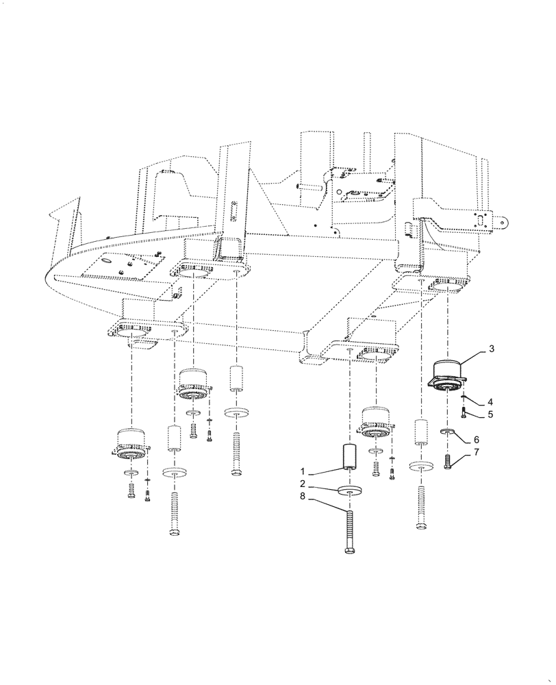 Схема запчастей Case 721G - (90.150.010) - CAB MOUNTING PARTS (90) - PLATFORM, CAB, BODYWORK AND DECALS