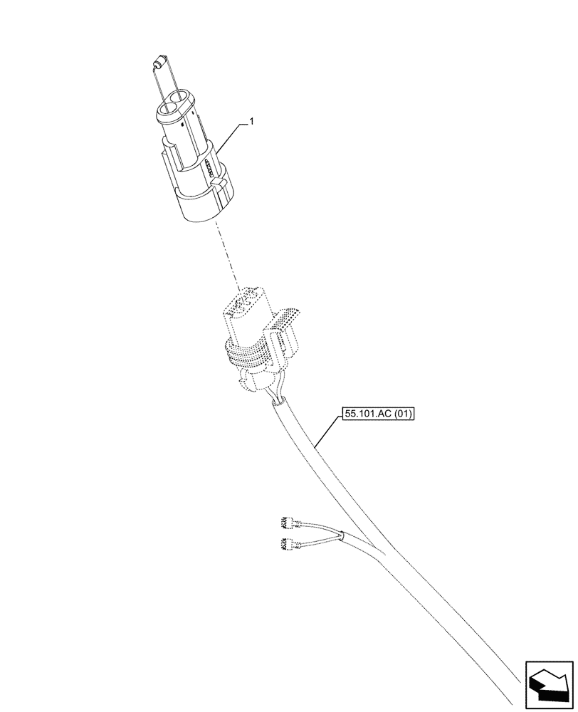 Схема запчастей Case 590SN - (55.202.AA[02]) - GRID HEATER, RESISTOR (55) - ELECTRICAL SYSTEMS