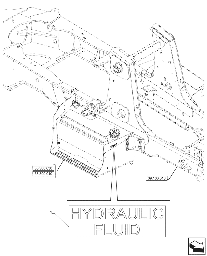 Схема запчастей Case 580N EP - (90.108.013) - DECAL, HYDRAULIC OIL RESERVOIR (90) - PLATFORM, CAB, BODYWORK AND DECALS