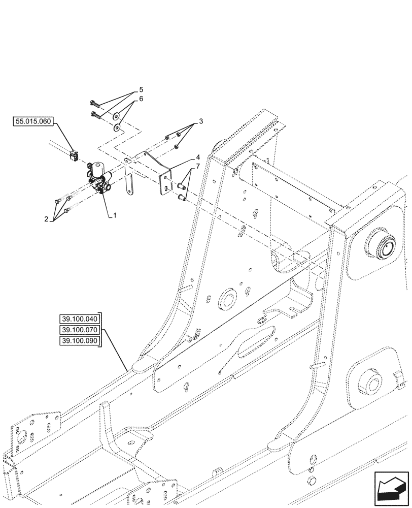Схема запчастей Case 580SN WT - (55.988.040) - DEF LINES, SOLENOID VALVE (55) - ELECTRICAL SYSTEMS