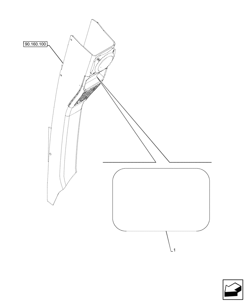 Схема запчастей Case 580SN WT - (90.108.080) - VAR - 442083 - DECAL, NO RADIO (90) - PLATFORM, CAB, BODYWORK AND DECALS