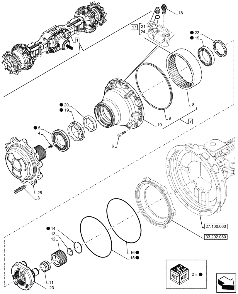 Схема запчастей Case 590SN - (27.120.040) - REAR AXLE, FINAL DRIVE, PLANETARY GEAR (27) - REAR AXLE SYSTEM
