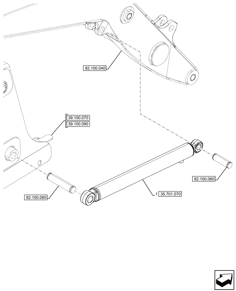 Схема запчастей Case 580SN WT - (35.701.060) - LIFT CYLINDER (35) - HYDRAULIC SYSTEMS