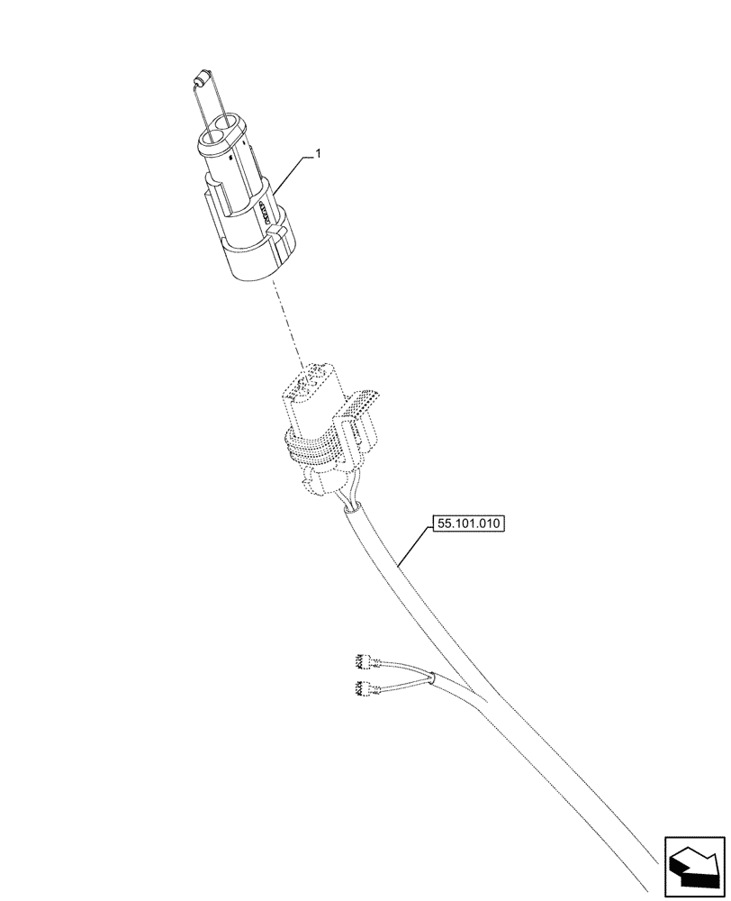 Схема запчастей Case 580SN - (55.202.040) - GRID HEATER, W/O COLD START SYSTEM (55) - ELECTRICAL SYSTEMS