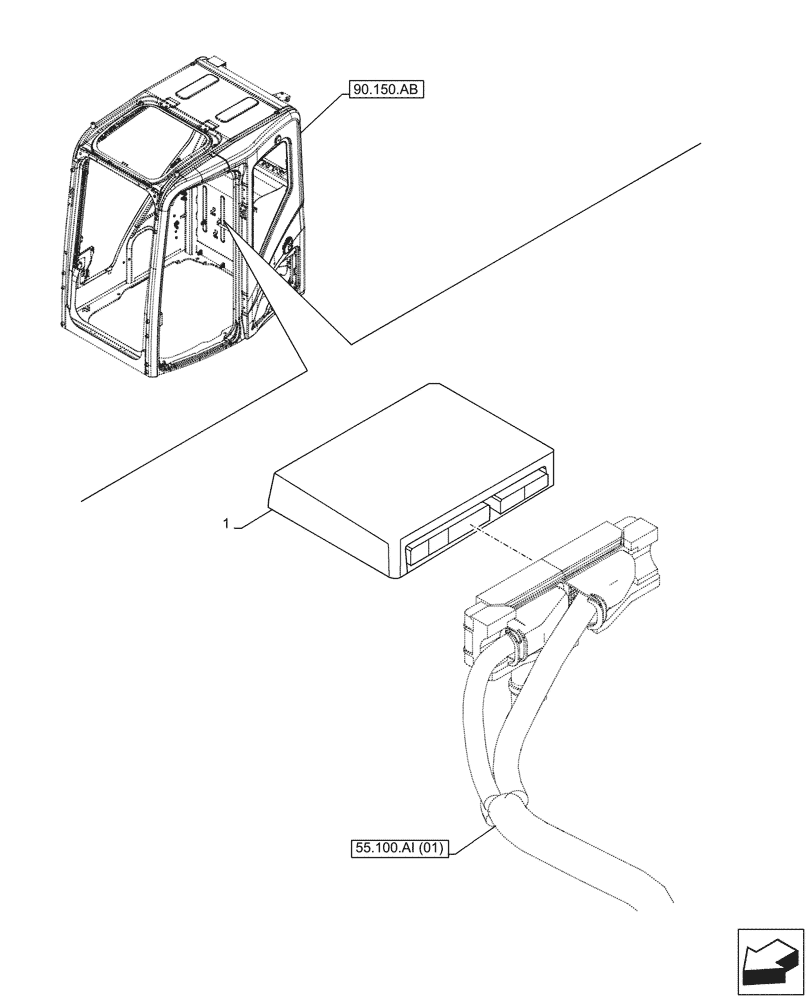 Схема запчастей Case CX130D - (55.640.AG) - ELECTRONIC CONTROL UNIT (55) - ELECTRICAL SYSTEMS