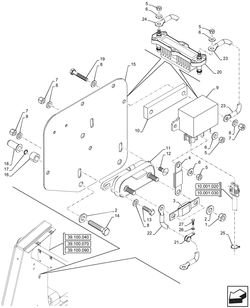 Схема запчастей Case 580SN - (55.202.020) - VAR - 423093 - GRID HEATER, COLD START SYSTEM (55) - ELECTRICAL SYSTEMS