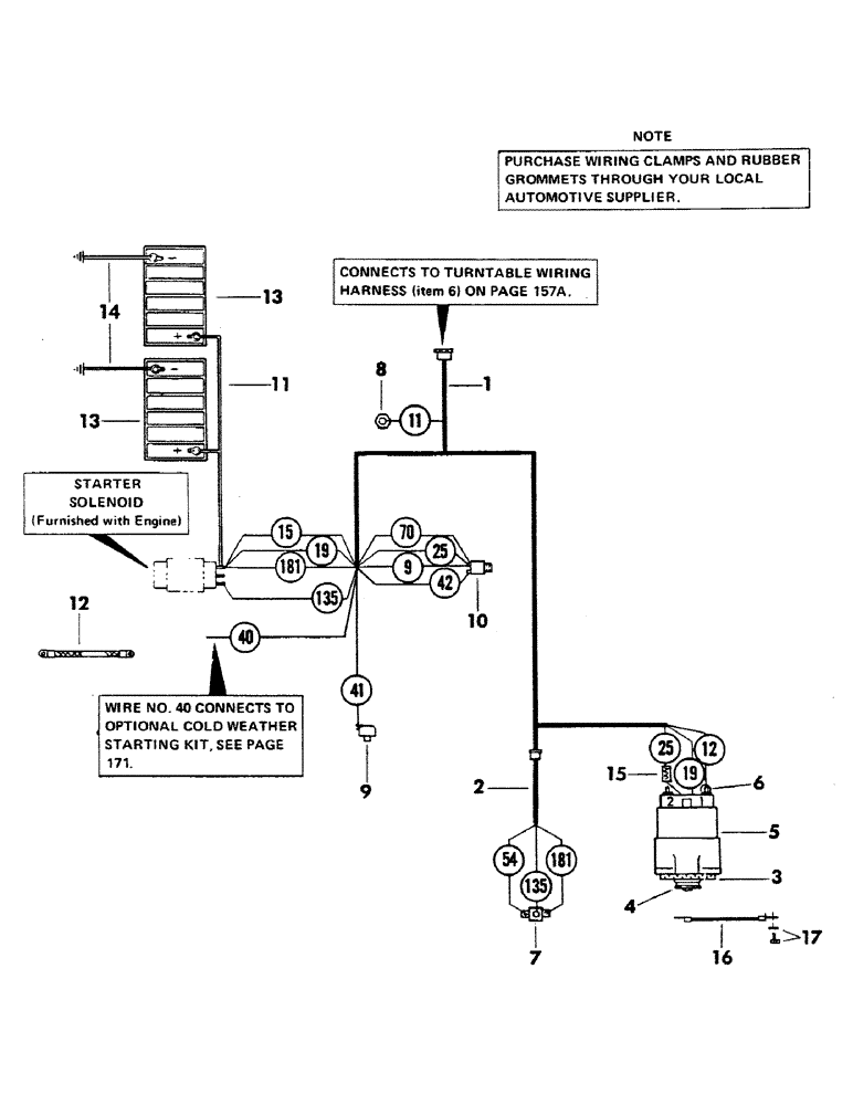 Схема запчастей Case 40YC - (160) - ENGINE WIRING HARNESS FOR: DETROIT DIESEL 4-71 ENGINE (06) - ELECTRICAL SYSTEMS