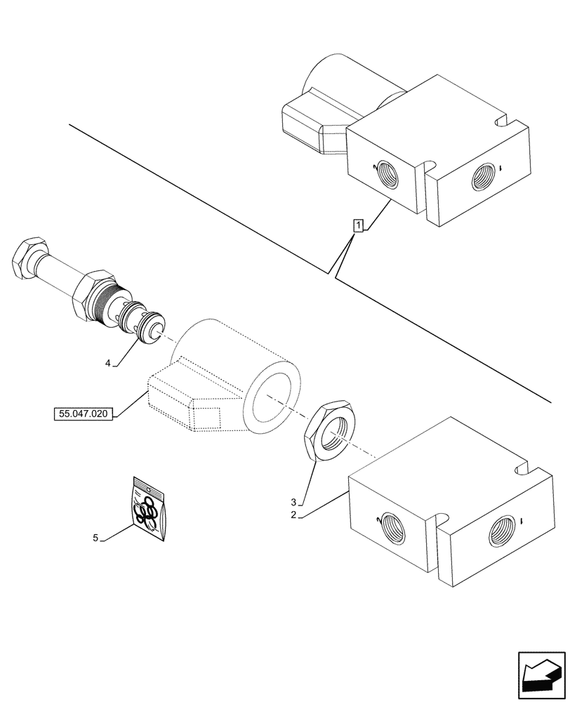 Схема запчастей Case 580N - (41.200.050) - VAR - 423011 - STEERING VALVE, SOLENOID, COMPONENTS (41) - STEERING