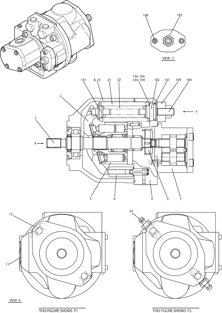 Схема запчастей Case CX50B - (07-032) - PUMP ASSEMBLY (PH10V00008F1 & PH10V00008F2) WITH AIR-CONDITIONER (35) - HYDRAULIC SYSTEMS