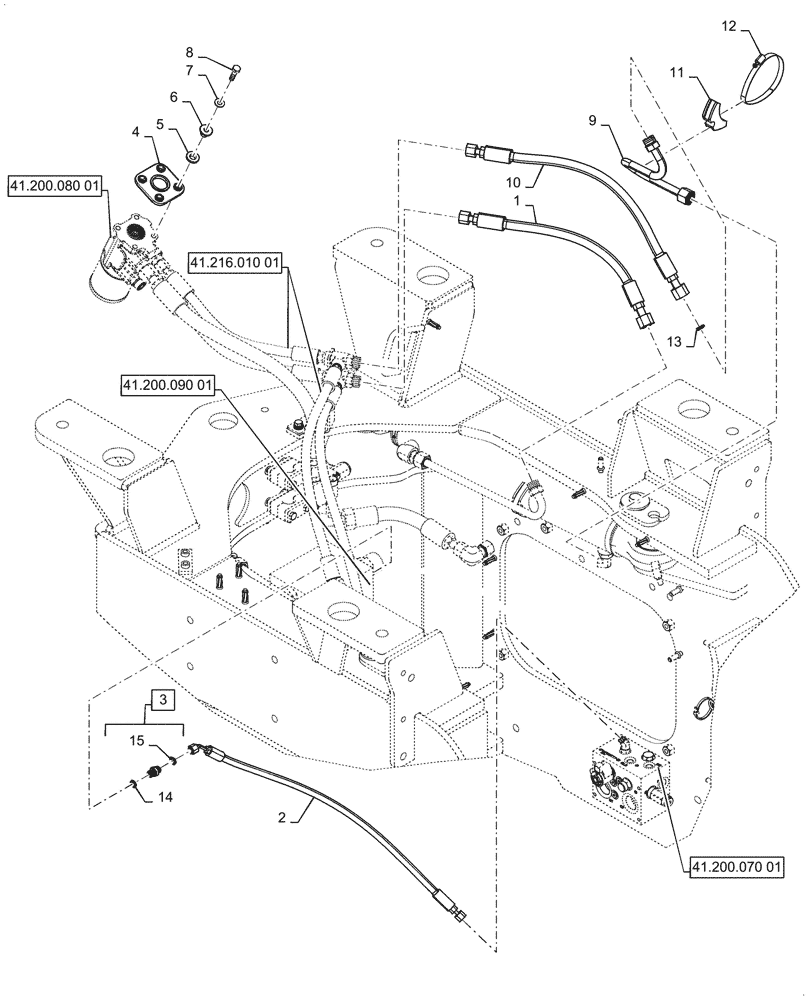 Схема запчастей Case 821G - (41.200.040[01]) - VAR - 782442 - ELECTRIC SYSTEM CONTROL, STEERING - W/O JOYSTICK (41) - STEERING