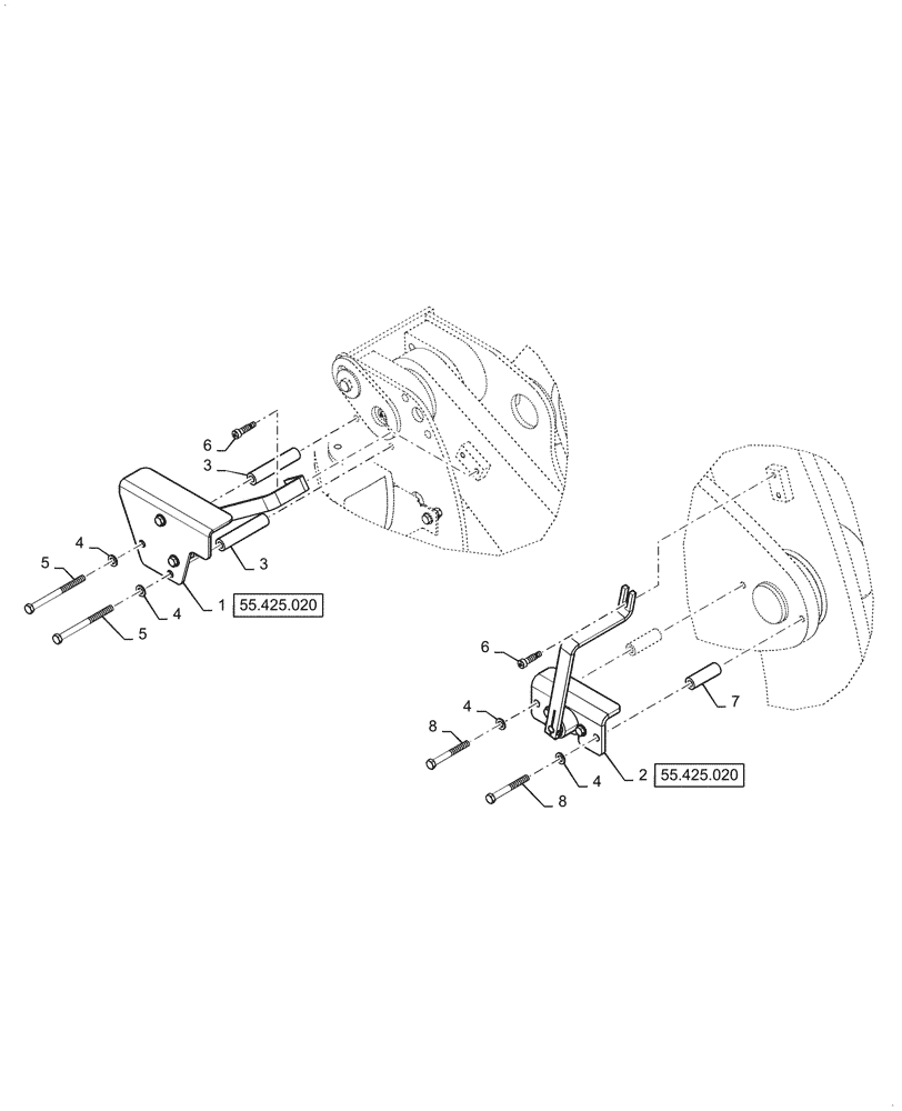 Схема запчастей Case 921G - (55.425.010) - ELECTROHYDRAULIC SENSOR, LIFT AND TILT, Z-BAR (55) - ELECTRICAL SYSTEMS