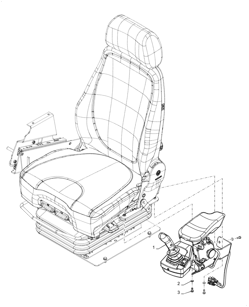 Схема запчастей Case 1021G - (90.151.060[03]) - VAR - 482913, 482930 - ARMREST, JOYSTICK - LH - GRAMMER (90) - PLATFORM, CAB, BODYWORK AND DECALS