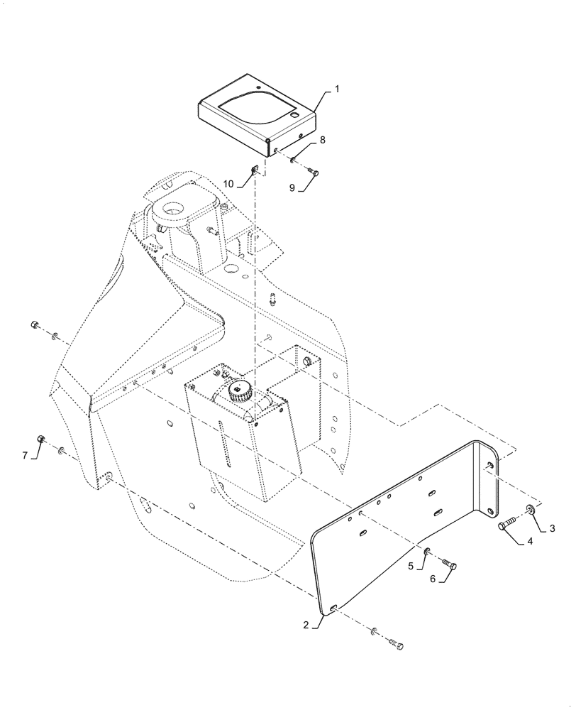 Схема запчастей Case 821G - (90.116.040) - FENDER SUPPORT BRACKET, RIGHT HAND (90) - PLATFORM, CAB, BODYWORK AND DECALS