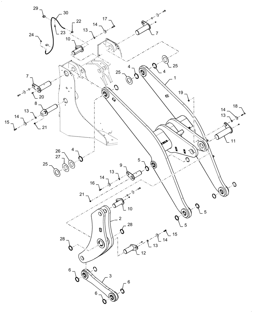 Схема запчастей Case 821G - (39.100.090) - LIFT ARM, Z-BAR (39) - FRAMES AND BALLASTING