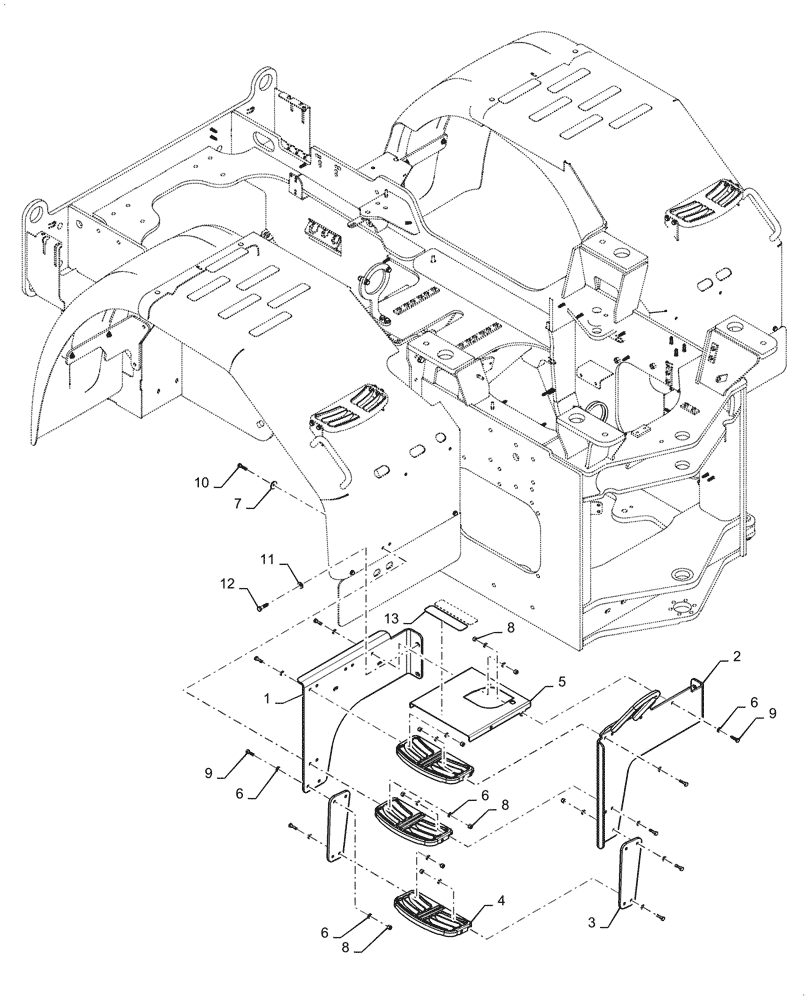 Схема запчастей Case 821G - (90.118.010[02]) - VAR - 782510, 782511 - RIGHT SIDE STEP INSTALLATION (90) - PLATFORM, CAB, BODYWORK AND DECALS