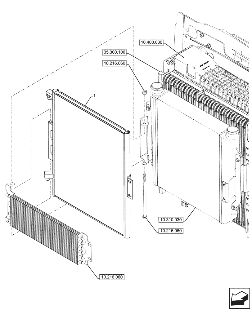 Схема запчастей Case 580SN - (50.200.010) - VAR - 747853, 747855 - AIR CONDITIONING, CONDENSER (50) - CAB CLIMATE CONTROL