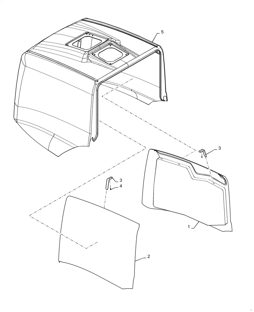 Схема запчастей Case 721F - (90.105.CU) - HOOD AND NOISE SUPPRESSION PANEL (90) - PLATFORM, CAB, BODYWORK AND DECALS