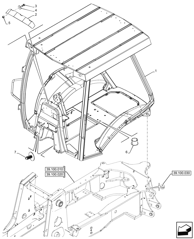 Схема запчастей Case 580N EP - (90.114.030) - VAR - 442082 - CANOPY, NARROW, FRAME (90) - PLATFORM, CAB, BODYWORK AND DECALS
