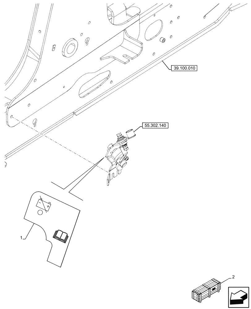 Схема запчастей Case 580SN WT - (90.108.305) - VAR - 747874 - WARNING DECAL, BATTERY ISOLATOR (90) - PLATFORM, CAB, BODYWORK AND DECALS