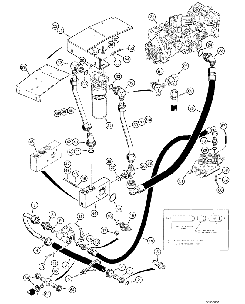 Схема запчастей Case 1840 - (08-12) - HYDROSTATIC DRIVE HYDRAULICS (08) - HYDRAULICS