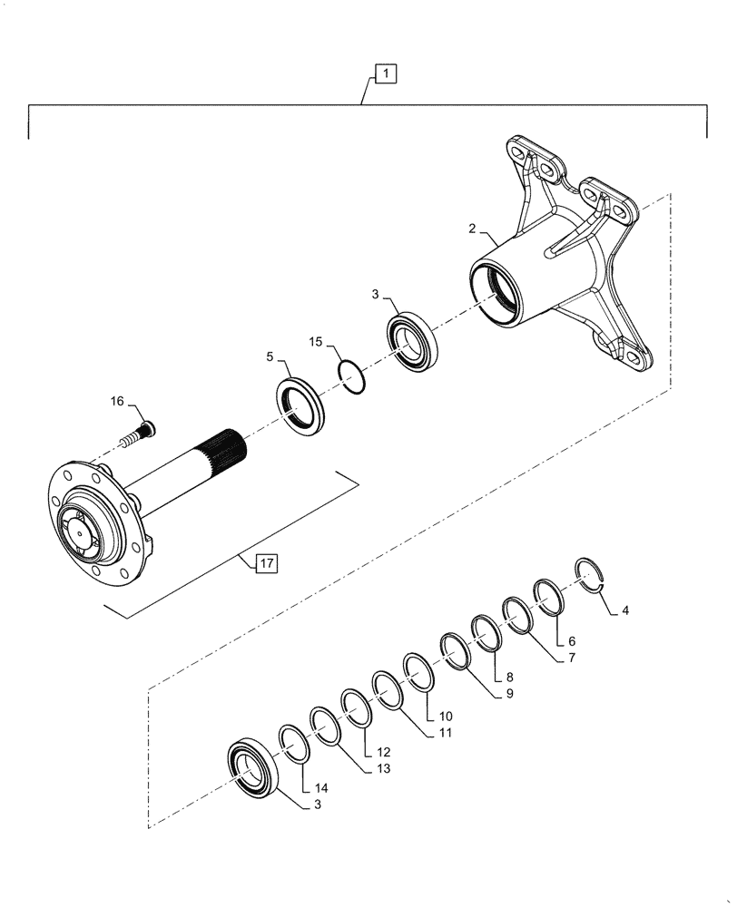 Схема запчастей Case SR200 - (25.450.AA) - AXLE (25) - FRONT AXLE SYSTEM