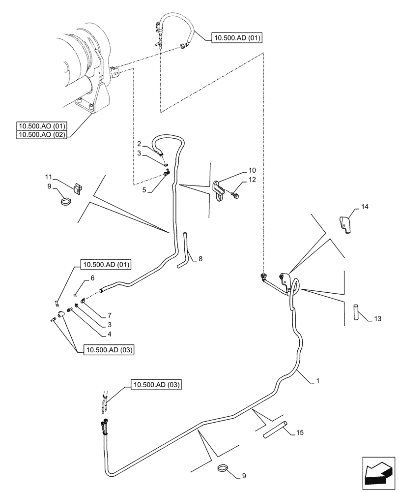 Схема запчастей Case CX350D LC - (10.500.AD[02]) - DEF/ADBLUE™ LINES - BSN NFS7P1154 (10) - ENGINE