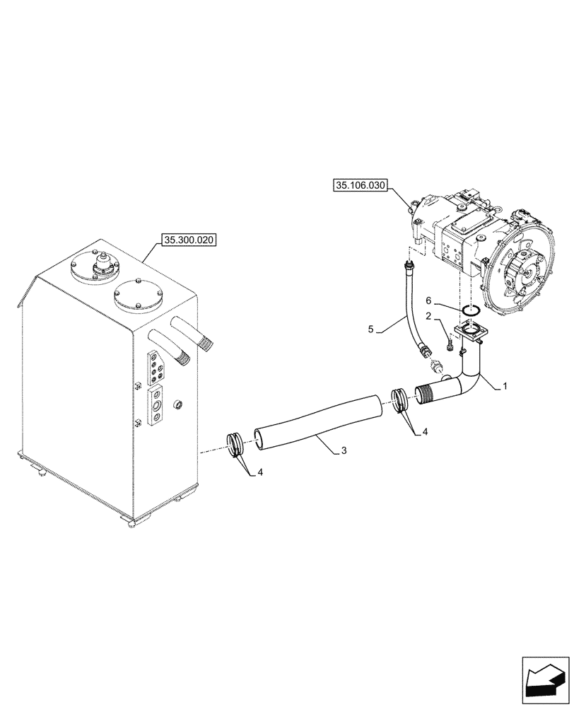 Схема запчастей Case CX290D LC SL - (35.106.010) - VARIABLE DELIVERY HYDRAULIC PUMP, LINES (35) - HYDRAULIC SYSTEMS