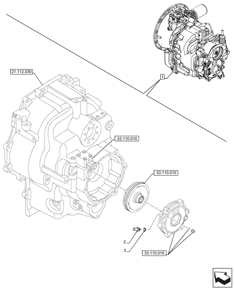 Схема запчастей Case 580N EP - (55.031.010) - VAR - 423058 - TRANSMISSION, POWERSHUTTLE, COMPONENTS, PRESSURE SWITCH (55) - ELECTRICAL SYSTEMS