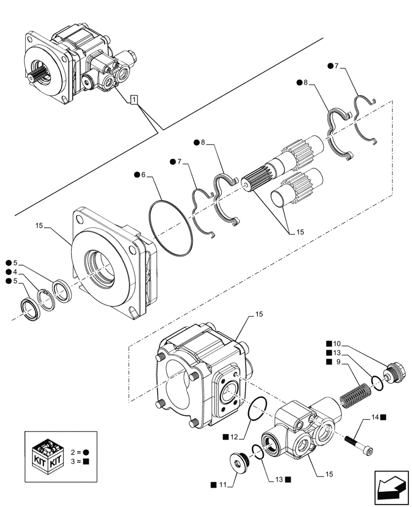 Схема запчастей Case 570N EP - (35.106.AD[02]) - HYDRAULIC PUMP, STANDARD , ASSY - SHIMADZU (35) - HYDRAULIC SYSTEMS