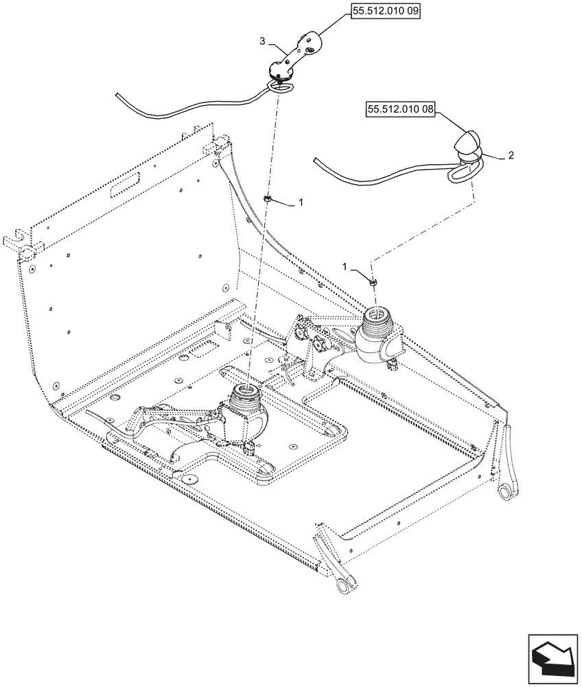 Схема запчастей Case TV380 - (55.512.010[07]) - LEVEL 250 HANDLE GRIPS, ELECTRO-HYDRAULIC CONTROLS, W/O MULTIFUNCTIONAL ELECTRICAL CONTROLS (55) - ELECTRICAL SYSTEMS