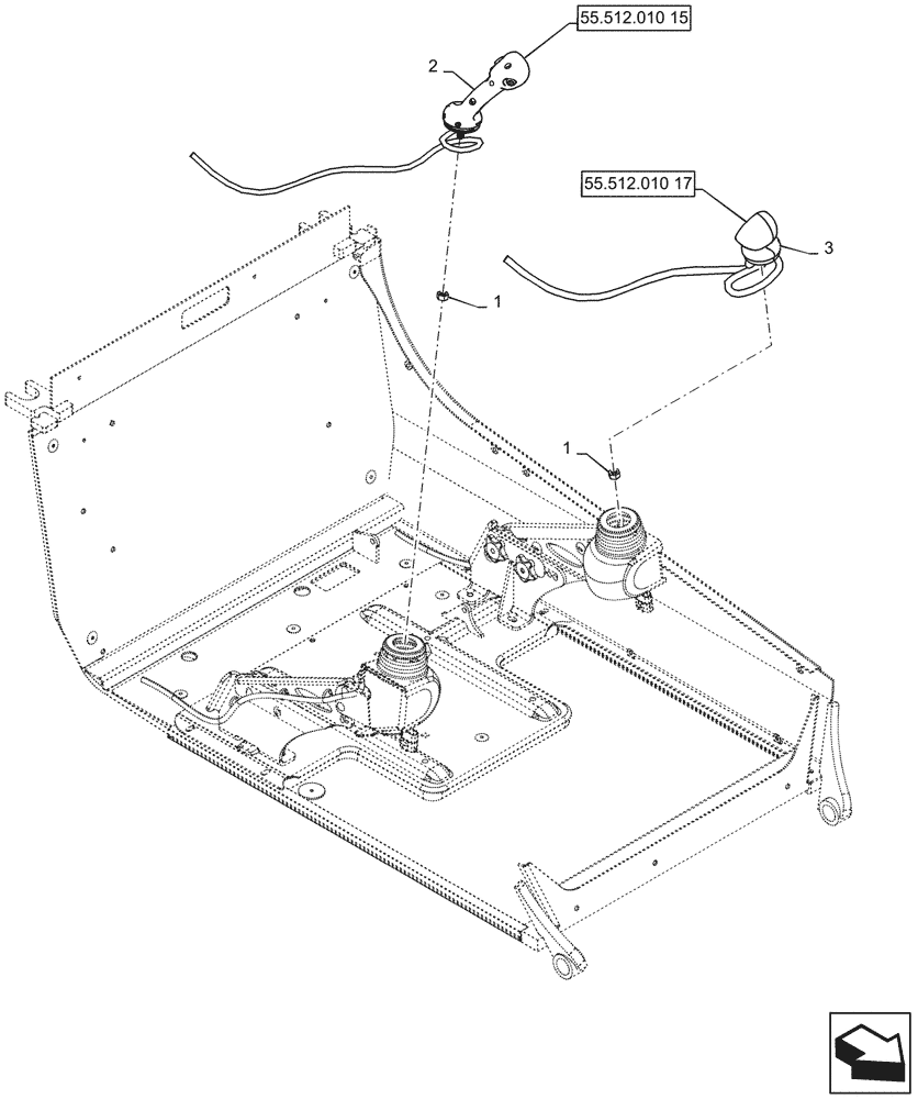 Схема запчастей Case TV380 - (55.512.010[16]) - LEVEL 550 HANDLE GRIPS, ELECTRO-HYDRAULIC CONTROLS, W/ MULTIFUNCTIONAL ELECTRICAL CONTROLS & W/ 2ND AUXILIARY (55) - ELECTRICAL SYSTEMS