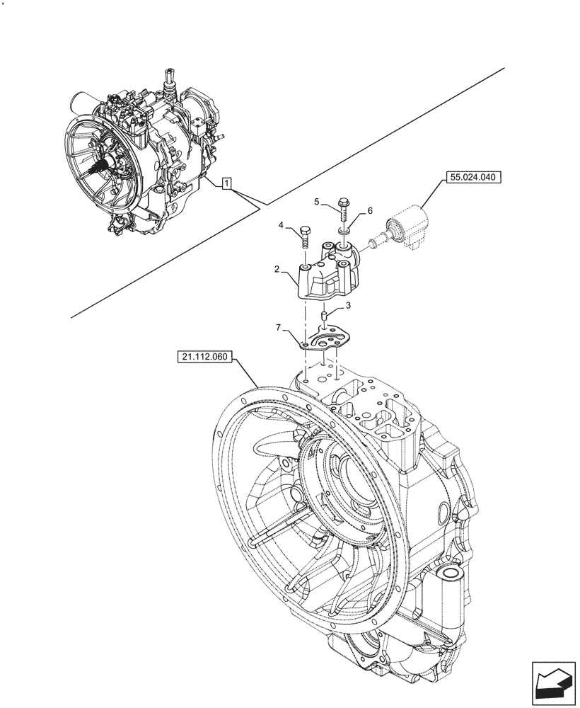 Схема запчастей Case 580SN - (21.134.070) - VAR - 423059 - TRANSMISSION, POWERSHUTTLE, COMPONENTS, CONTROL VALVE, 4WD (21) - TRANSMISSION