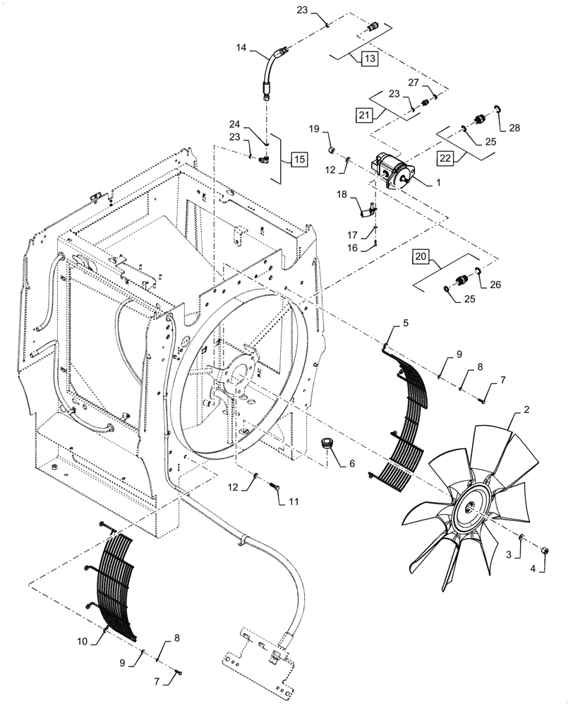 Схема запчастей Case 921G - (35.752.020) - FAN DRIVE ASSEMBLY (35) - HYDRAULIC SYSTEMS