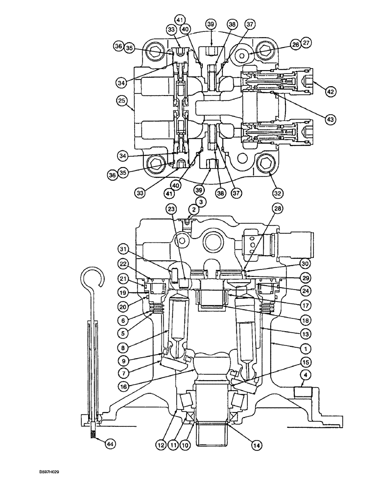 Схема запчастей Case 9045B - (8-138) - SWING MOTOR ASSEMBLY (08) - HYDRAULICS