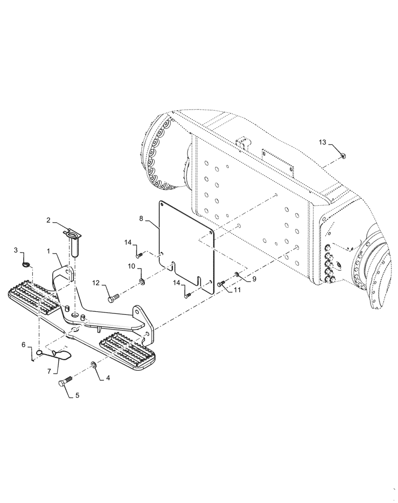 Схема запчастей Case 1650M XLT BD - (37.100.020) - VAR - 784627 - DRAWBAR, STEP (37) - HITCHES, DRAWBARS & IMPLEMENT COUPLINGS