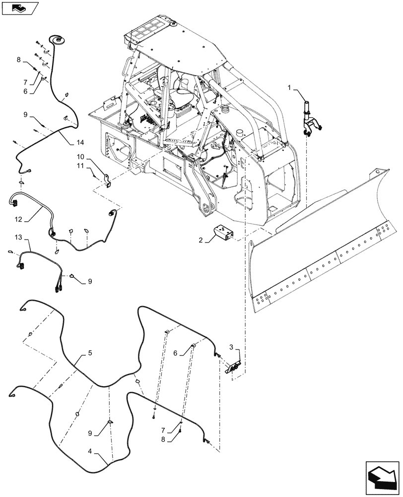 Схема запчастей Case 2050M WT/LGP - (55.680.AA[03]) - BLADE, GUIDE, TOPCON READY (55) - ELECTRICAL SYSTEMS