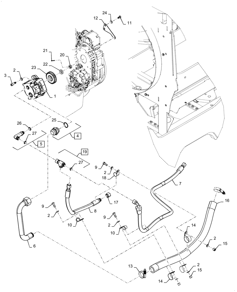 Схема запчастей Case 821G - (33.202.020[01]) - MAIN HYDRAULIC BRAKE (33) - BRAKES & CONTROLS
