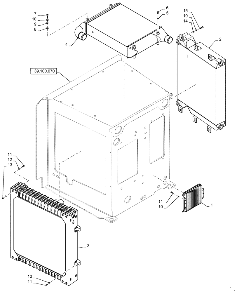 Схема запчастей Case 1021G - (35.300.010) - VAR - 782454 - TRANSMISSION HYDRAULIC OIL AND FUEL COOLER (35) - HYDRAULIC SYSTEMS