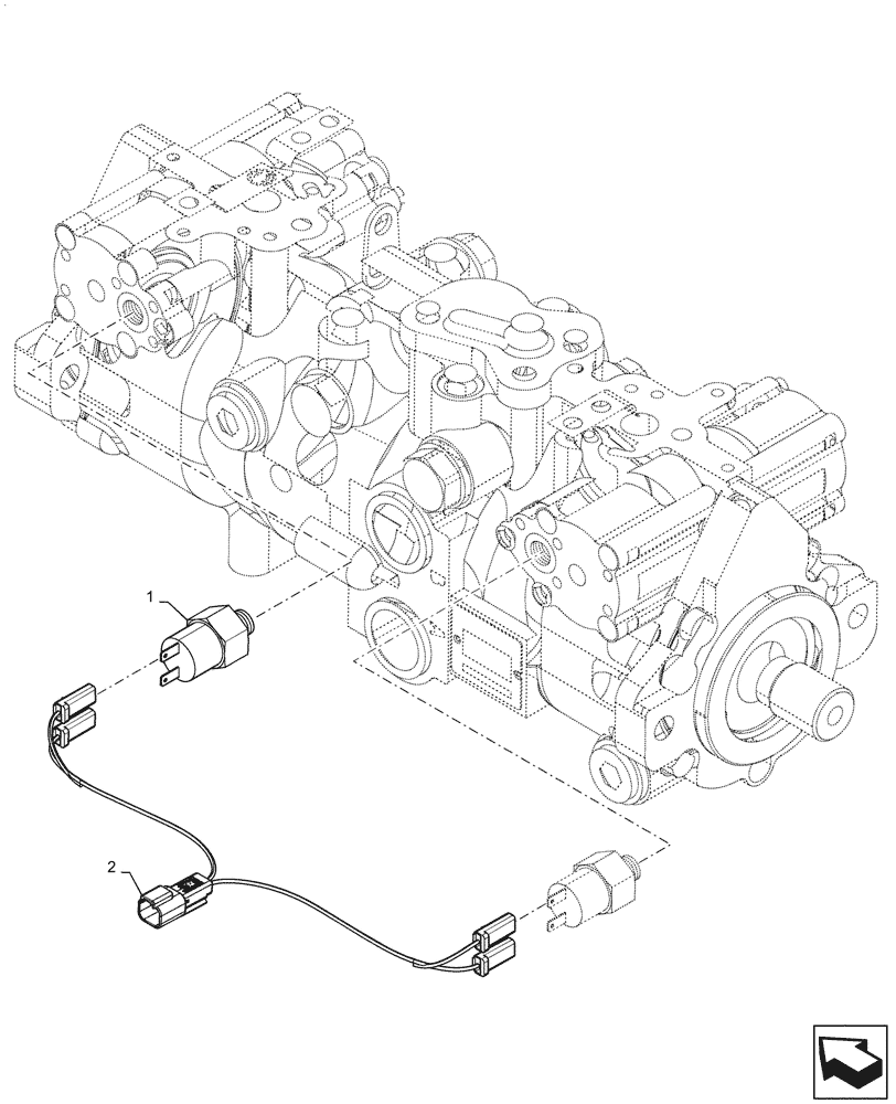 Схема запчастей Case TV380 - (55.404.CY[01]) - ROAD LIGHTS, W/ MECHANICAL CONTROLS (55) - ELECTRICAL SYSTEMS