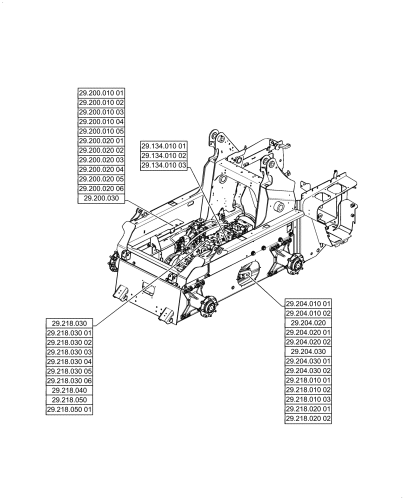 Схема запчастей Case TV380 - (29.000.00) - PICTORIAL INDEX - HYDROSTATIC DRIVE (29) - HYDROSTATIC DRIVE